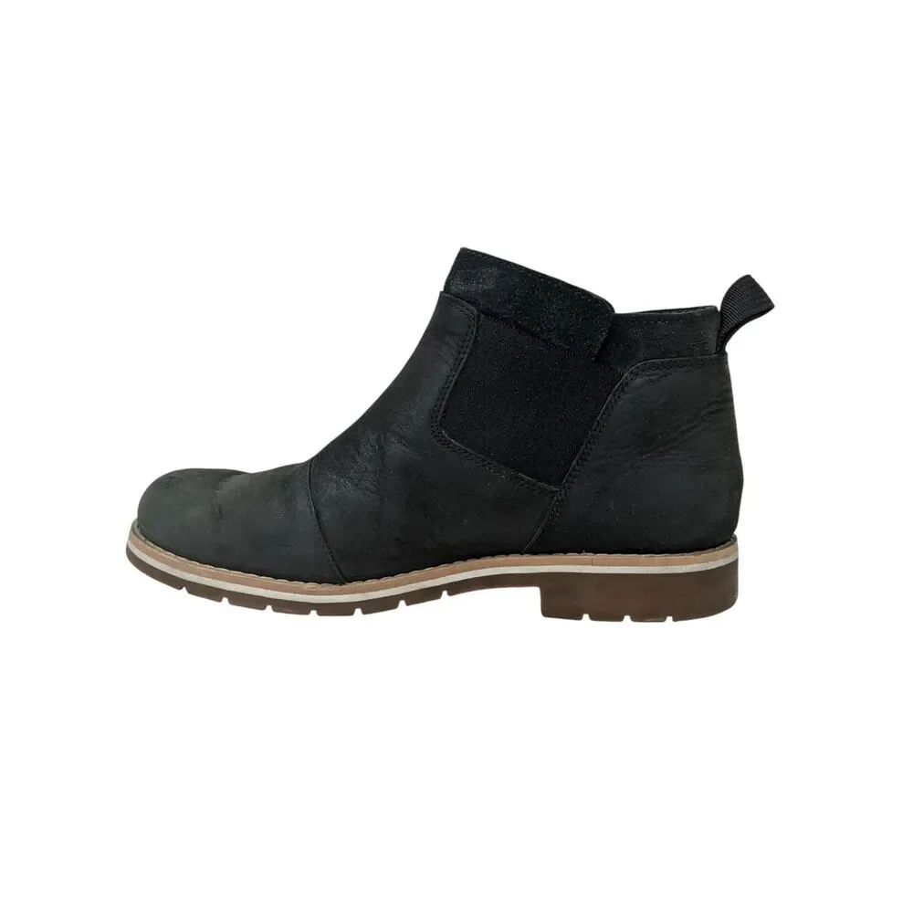 Chaco Cataluna Explorer Black Leather‎ Chelsea Ankle Boots Booties Womens 8